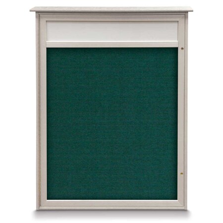 United Visual Products Double Door Enclosed Indoor Letterboard UV1141H-BLACK-WHITE
